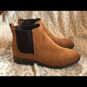 Fake suede booties
